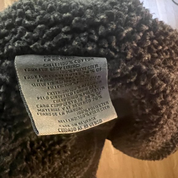 Levi's Men's Knit Collar Cotton Canvas Shell Trucker Jacket Olive LARGE - Picture 6 of 10